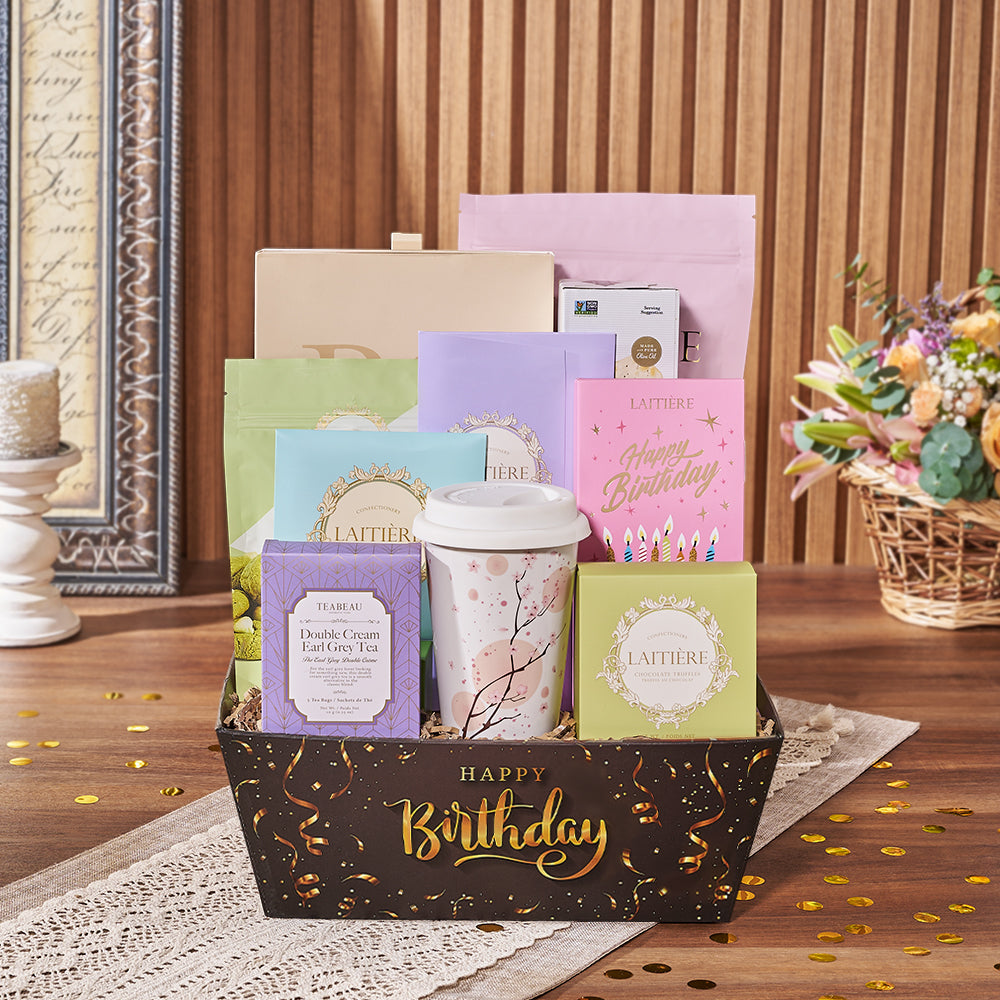 Birthday Tea &amp; Goodies Gift, birthday gift, birthday, tea gift, tea, cookie gift, cookie, chocolate gift, chocolate, Vancouver delivery