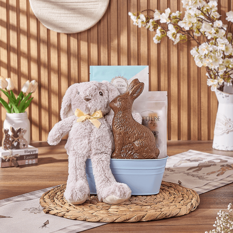Blue Easter Bunny Gift Basket, chocolate gift, chocolate, easter gift, easter, Vancouver delivery