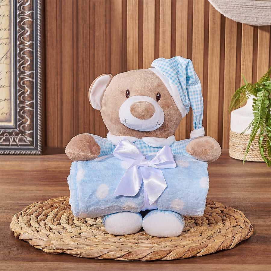 Blue Hugging Blanket Bear from Vancouver Baskets - Vancouver Delivery