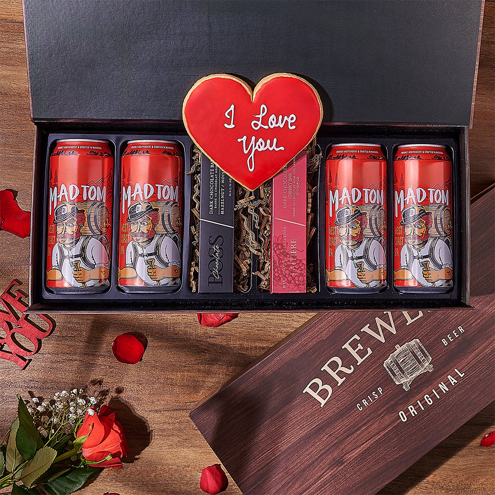 Valentine's Day Beer and Chocolate Basket – how the gift is presented