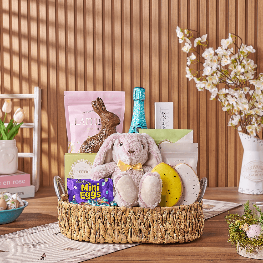 Bubbly Bunny Gift Set, sparkling wine gift, sparkling wine, champagne gift, champagne, chocolate gift, chocolate, easter gift, easter, Vancouver delivery