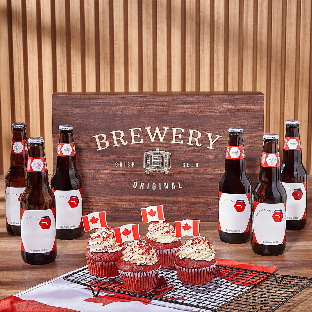 Canada Day Brew &amp; Cupcake Gift, beer gift, beer, canada day gift, canada day, cupcake gift, cupcake, Vancouver delivery