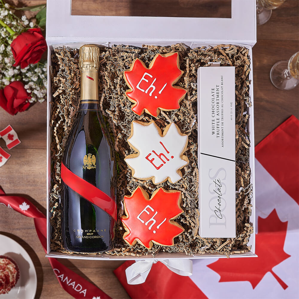 Sparkling Wine with Cookies and Truffles – how the gift is presented