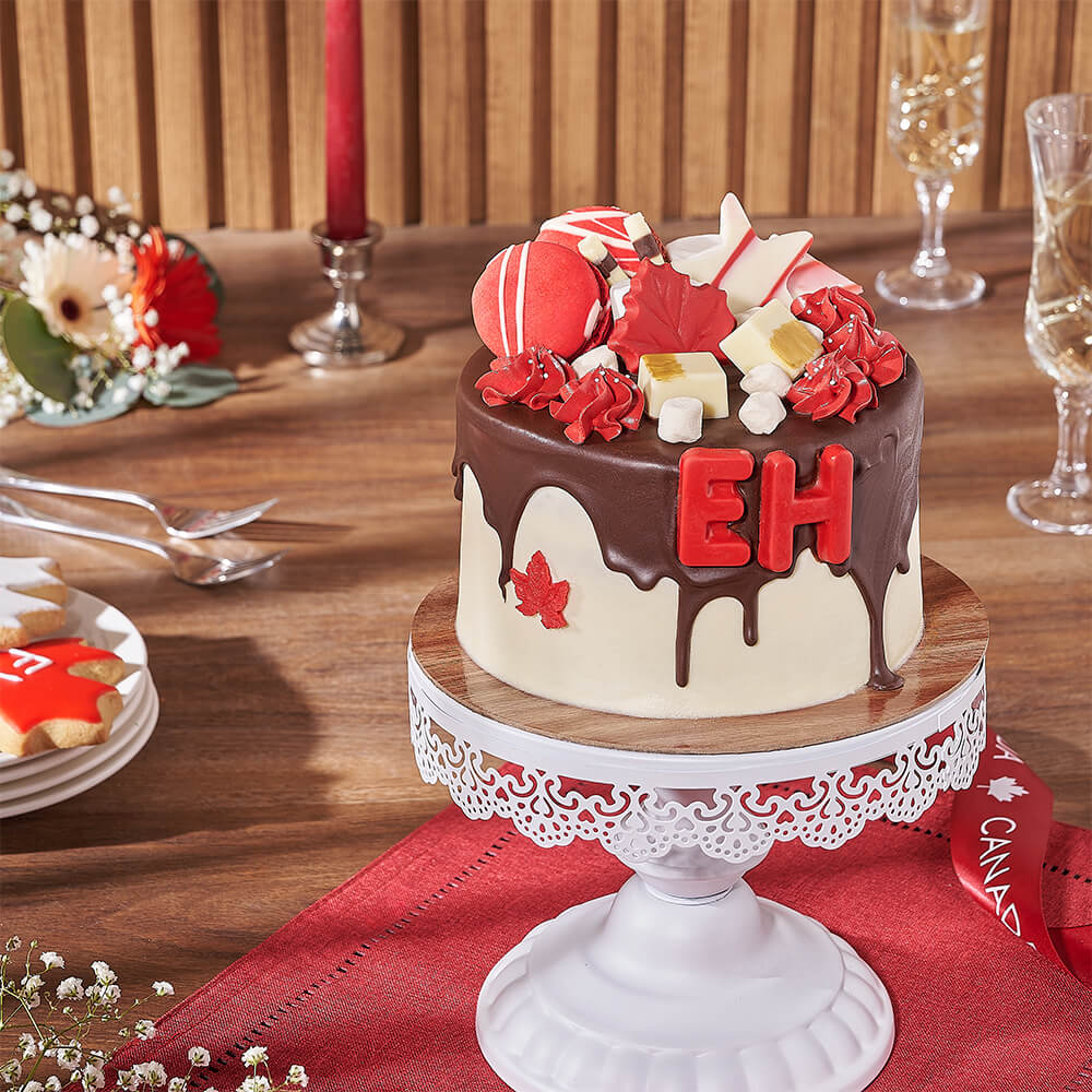 Canada Day Red Velvet Cake – how the gift is presented
