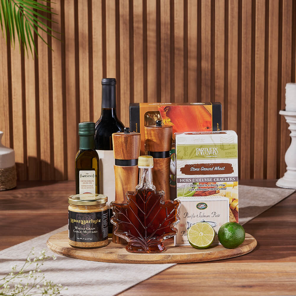 Candied Salmon & Wine Gift Set, wine gift, wine, seafood gift, seafood, gourmet gift, gourmet, Vancouver delivery