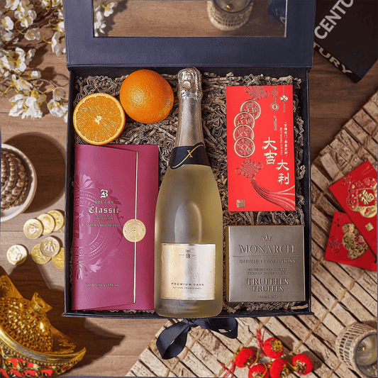 Champagne Chinese New Year Gift Box, chinese new year gift, chinese new year, lunar new year gift, lunar new year, champagne gift, champagne, sparkling wine gift, sparkling wine, Vancouver delivery