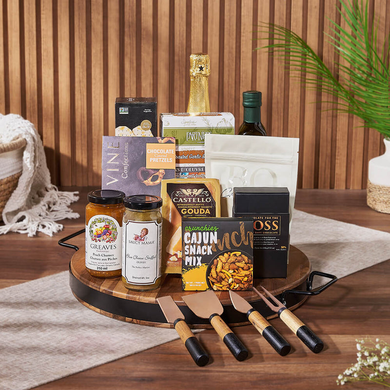 Champagne & Cheese Platter Gift Set, champagne gift, champagne, sparkling wine gift, sparkling wine, cheese board gift, cheese board, Vancouver delivery