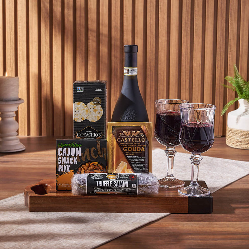 Charcuterie & Wine Gift Basket, wine gift, wine, cheese gift, cheese, charcuterie gift, charcuterie, Vancouver delivery