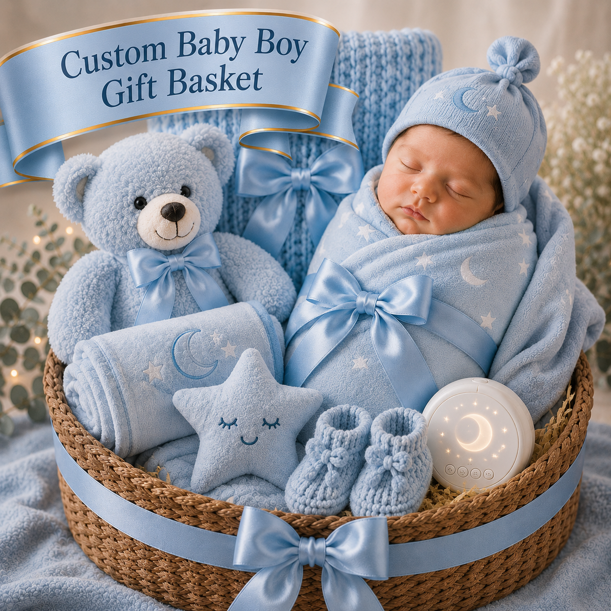 Custom Baby Boy Gift Basket