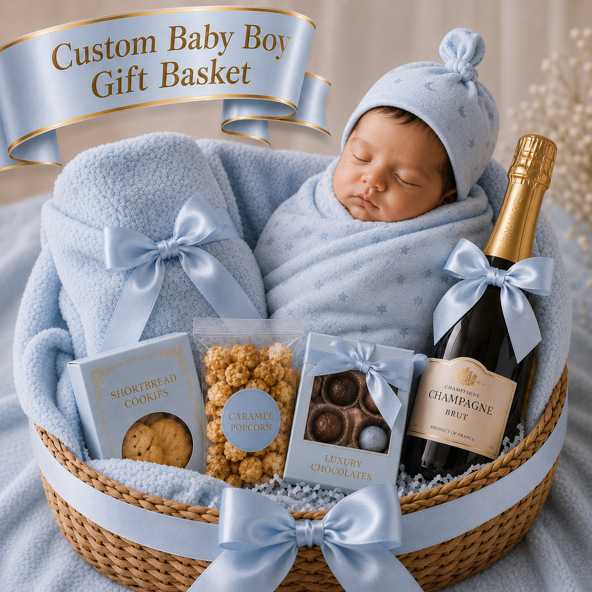 Custom Baby Boy Gift Basket