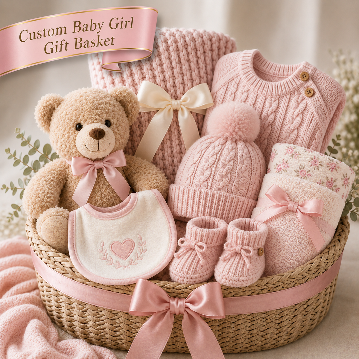 Custom Baby Girl Gift Basket
