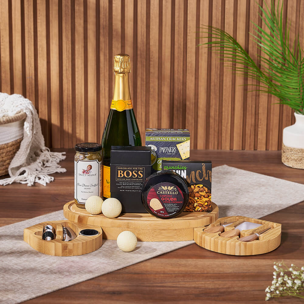 Cheese &amp; Champagne Celebration Gift Set, champagne gift, champagne, sparkling wine gift, sparkling wine, cheese board gift, cheese board, Vancouver delivery
