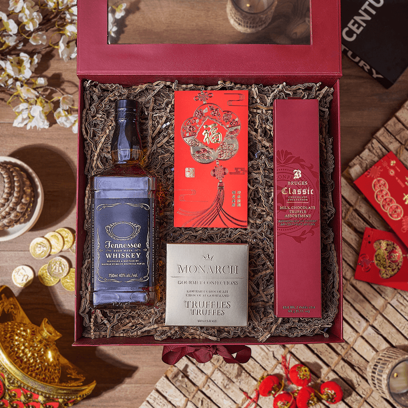 Chinese New Year Spirits & Chocolate Box, chinese new year gift, chinese new year, lunar new year gift, lunar new year, liquor gift, liquor, Vancouver delivery