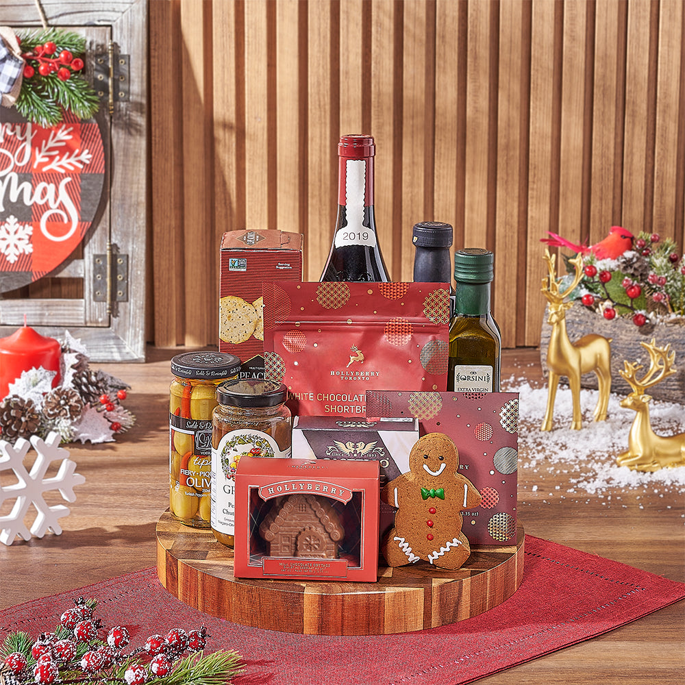 Christmas Chocolate &amp; Wine Gift Board, wine gift, wine, christmas gift, christmas, holiday gift, holiday, Vancouver delivery