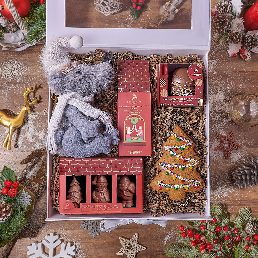 Christmas Hot Cocoa &amp; Treats Basket, christmas gift, christmas, chocolate gift, chocolate, cookie gift, cookie, Vancouver delivery