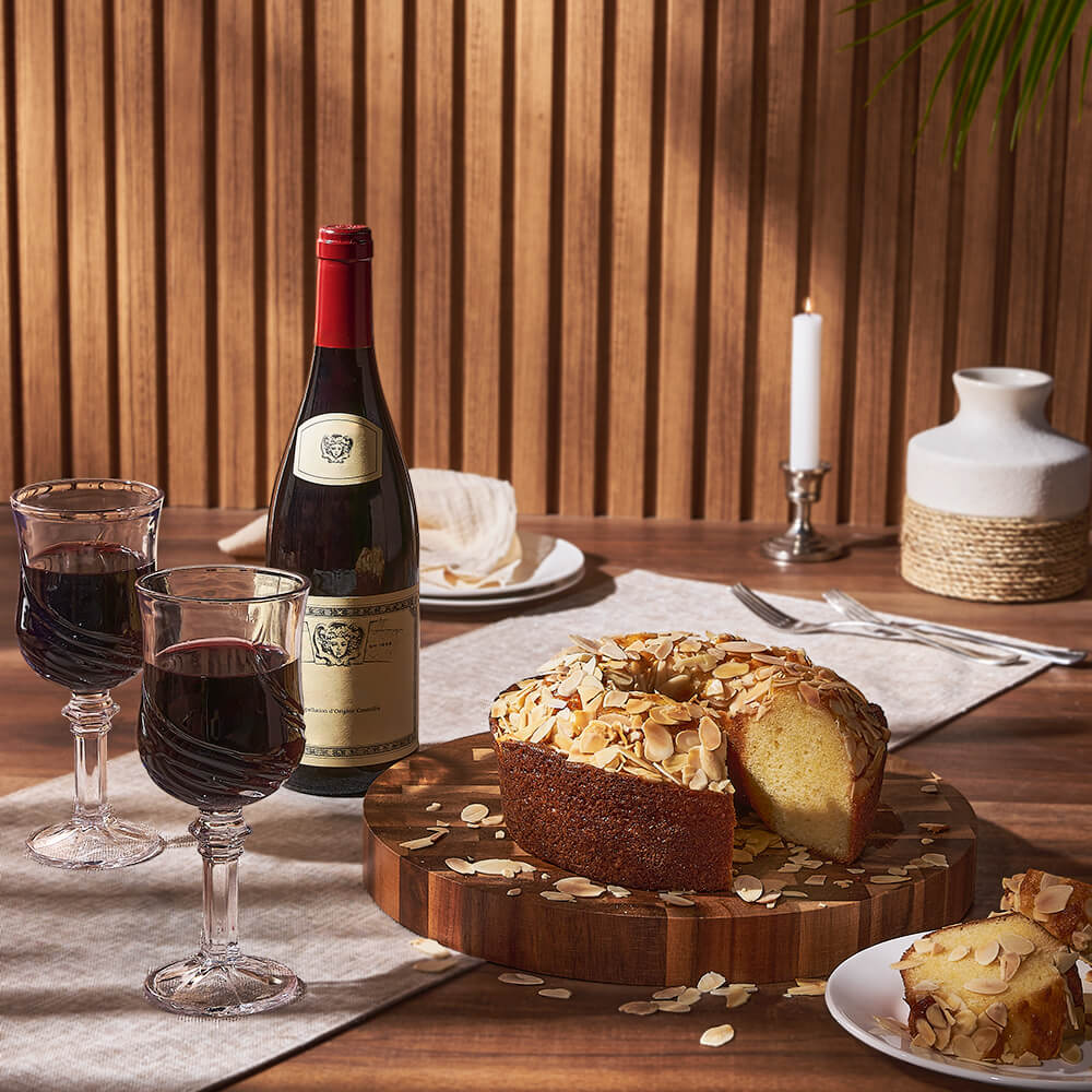 Coffee Cake &amp; Wine Gift Set, wine gift, wine, gourmet gift, gourmet, cake gift, cake, Vancouver delivery