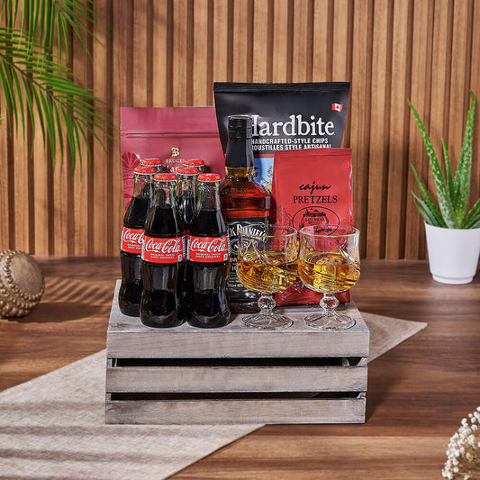 Coke & Snacks Liquor Gift Crate, liquor gift, liquor, soda gift, soda, Vancouver delivery