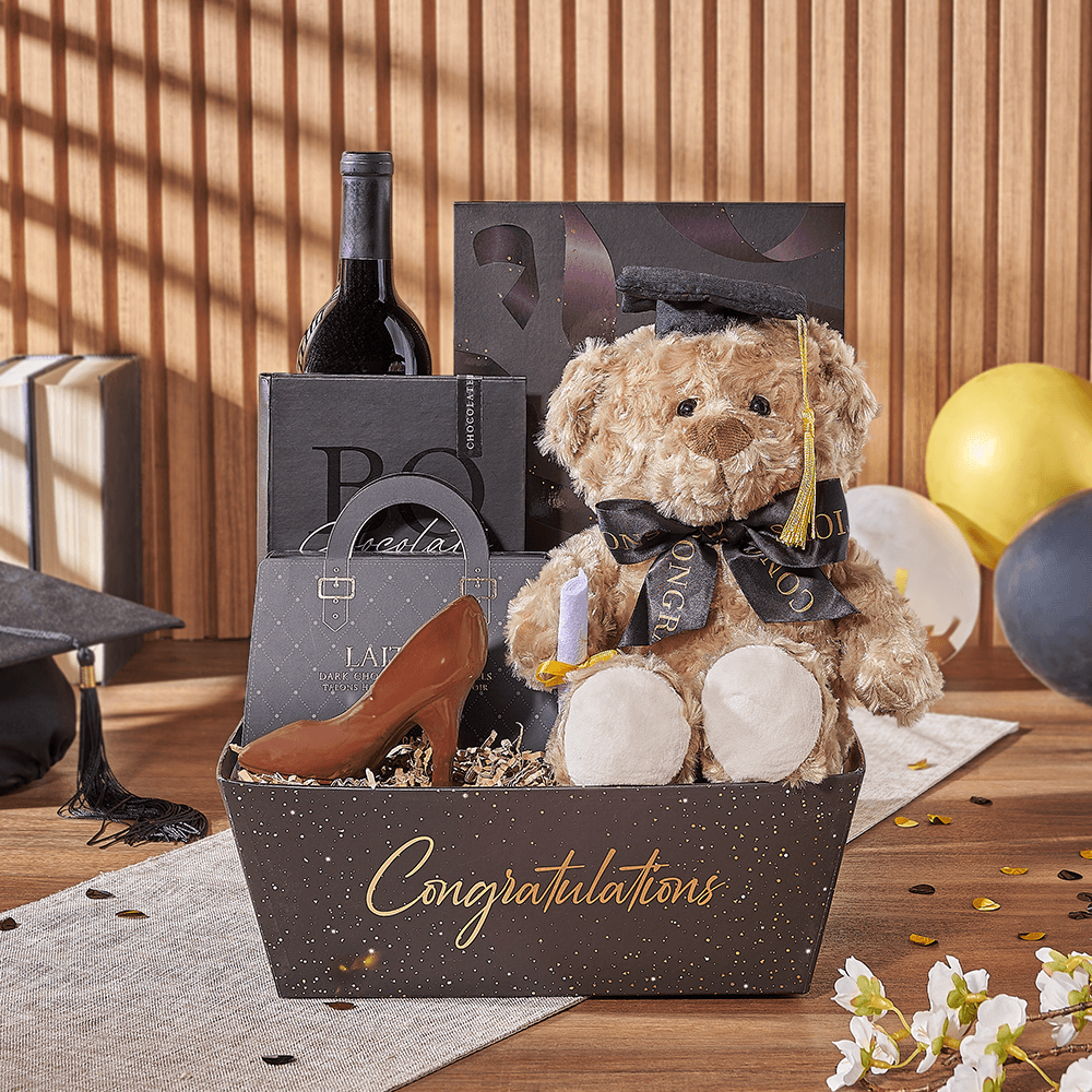 Graduation Celebration Truffle Gift Basket – how the gift is presented
