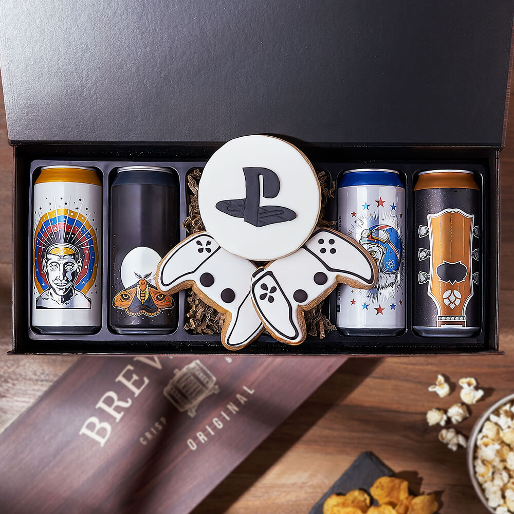 Craft Brew &amp; Gaming Gift Set, beer gift, beer, gaming gift, gaming, cookie gift, cookie, Vancouver delivery