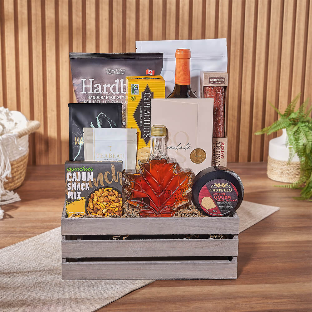 Crunch &amp; Flavor Gourmet Feast, gourmet gift, gourmet, wine gift, wine, chocolate gift, chocolate, snack gift, snack, Vancouver delivery