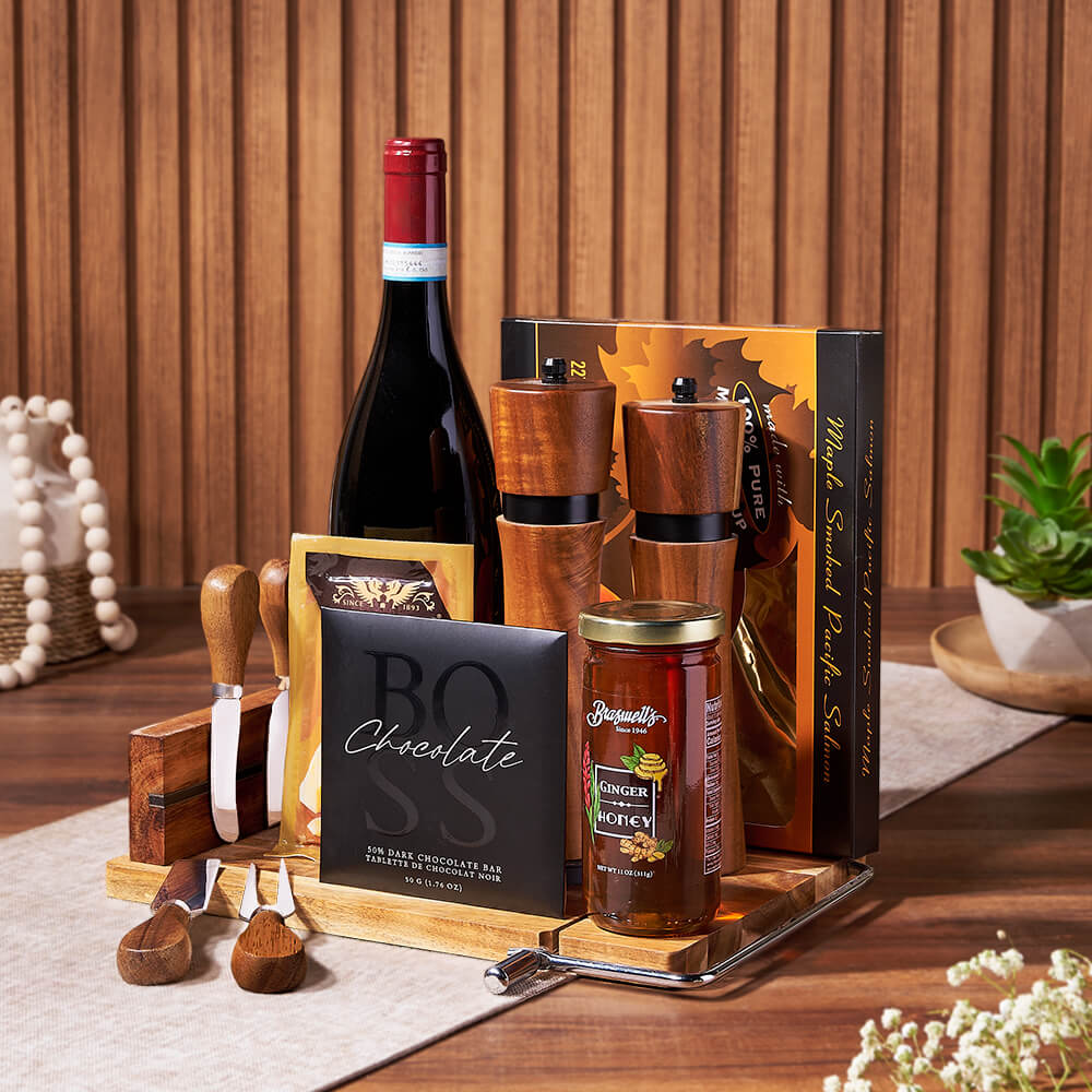 Decadent Smoked Salmon Wine Board, wine gift, wine, cheese gift, cheese, cheese board gift, cheese board, Vancouver delivery