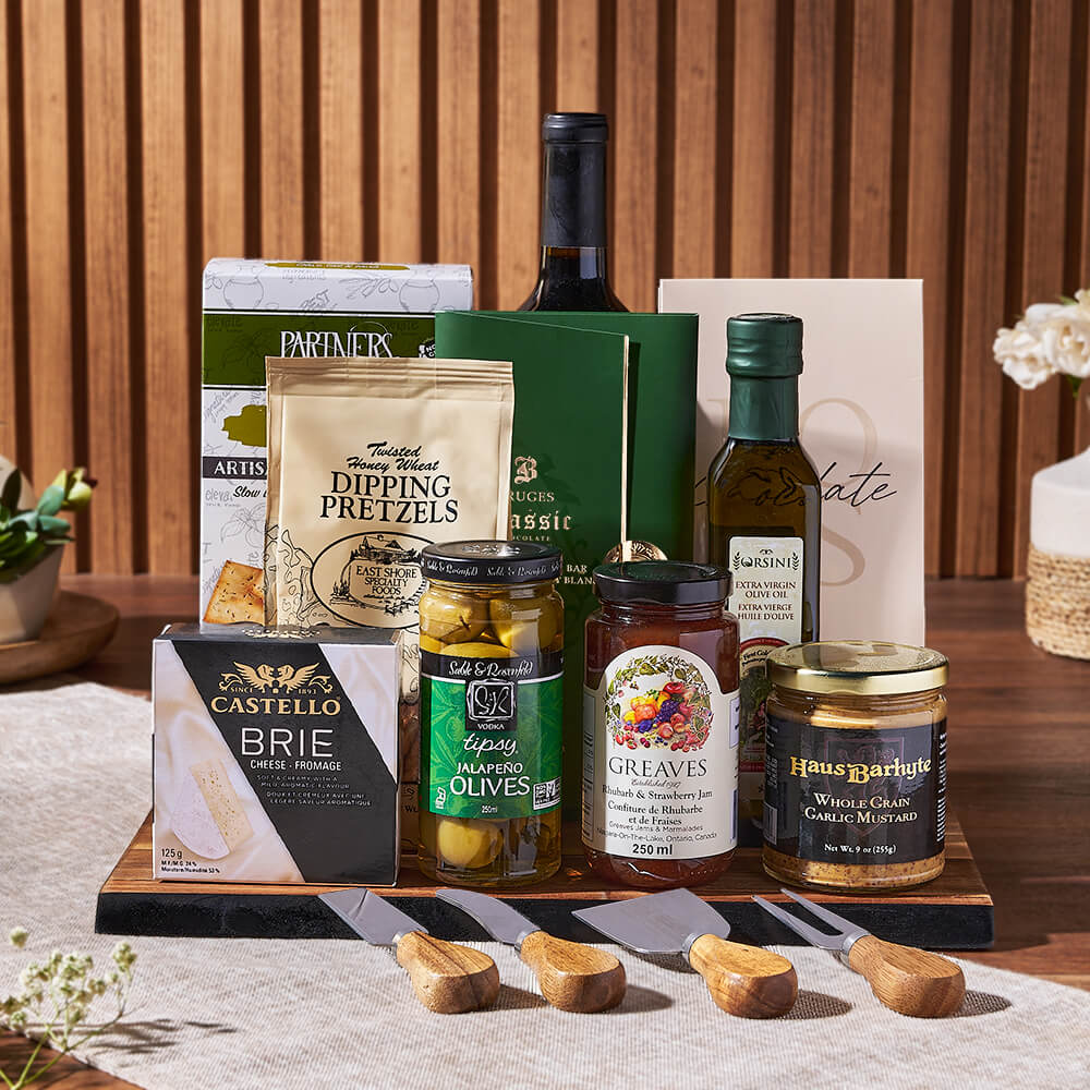 Delicious Gathering Wine & Cheese Gift Set, wine gift, wine, cheese gift, cheese, Vancouver delivery
