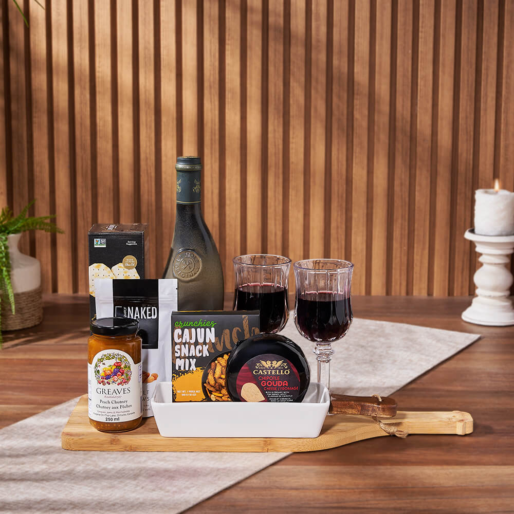 Delightful Wine & Treat Gift Set, wine gift, wine, snack gift, snack, Vancouver delivery