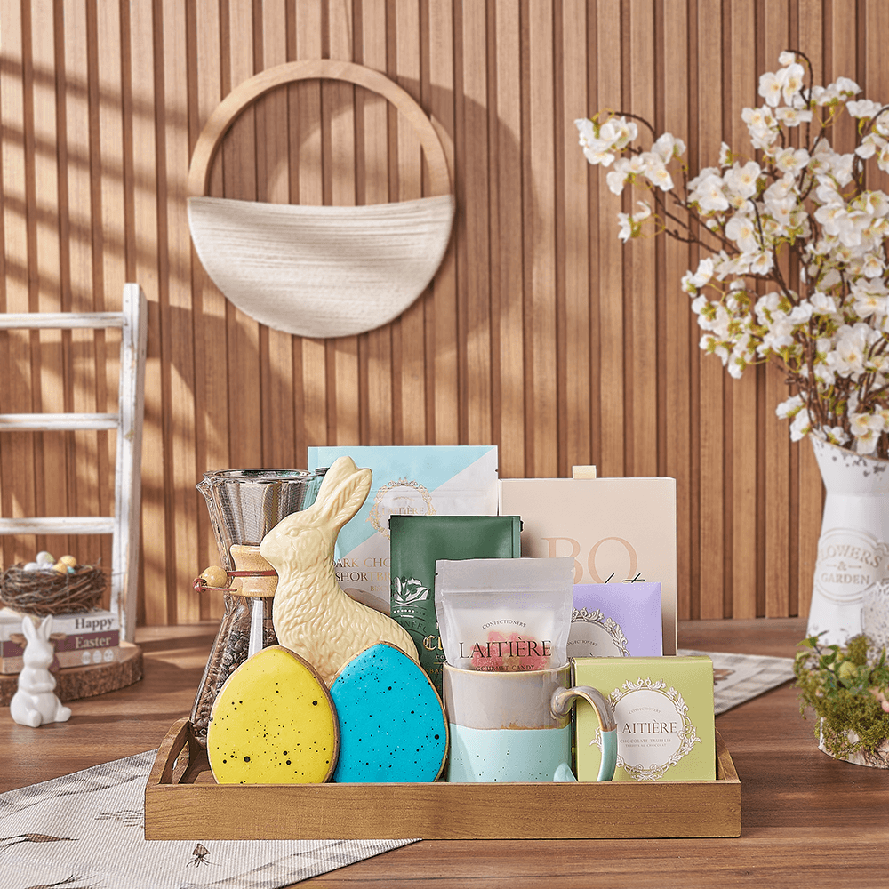 Easter Coffee &amp; Treat Tray, easter gift, easter, chocolate gift, chocolate, cookie gift, cookie, coffee gift, coffee, Vancouver delivery