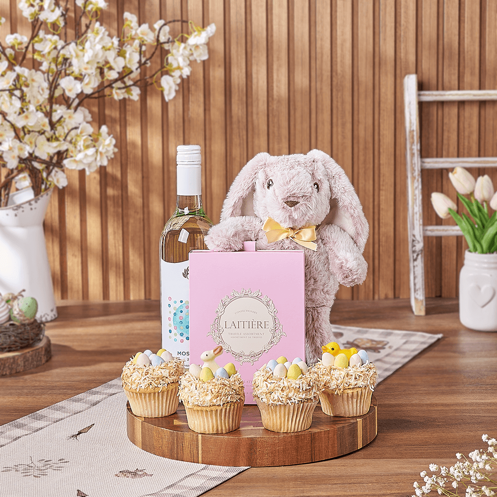 Easter Cupcake &amp; Wine Gift Set, wine gift, wine, cupcake gift, cupcake, easter gift, easter, Vancouver delivery