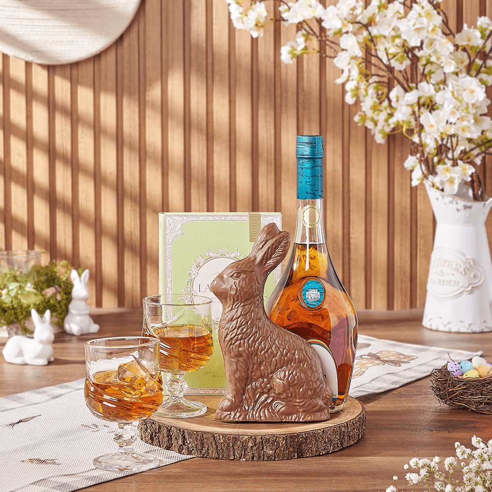 Easter Liquor Gift Basket – how the gift is presented