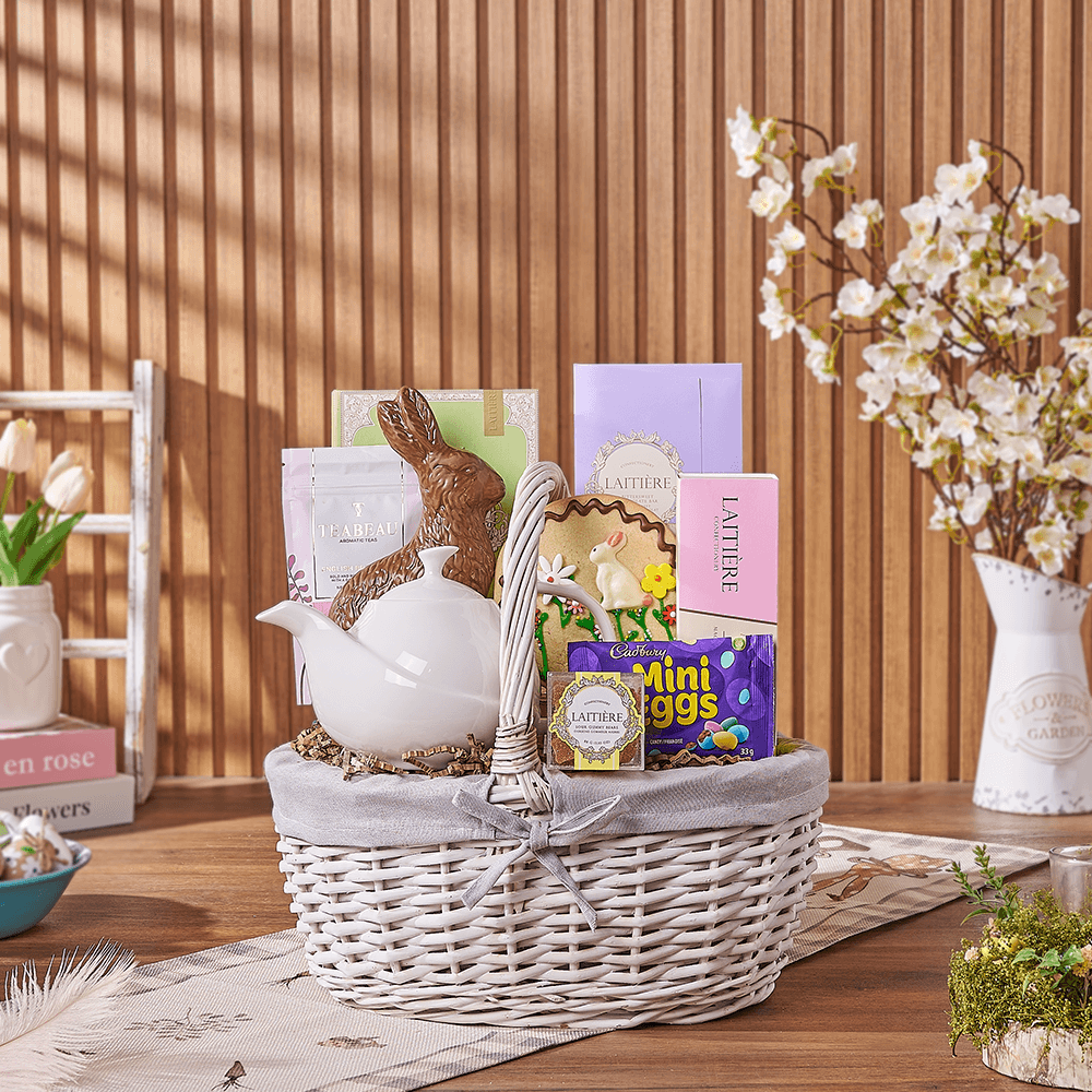Easter Tea Party Gift Basket, tea gift, tea, chocolate gift, chocolate, easter gift, easter, easter basket, Vancouver delivery