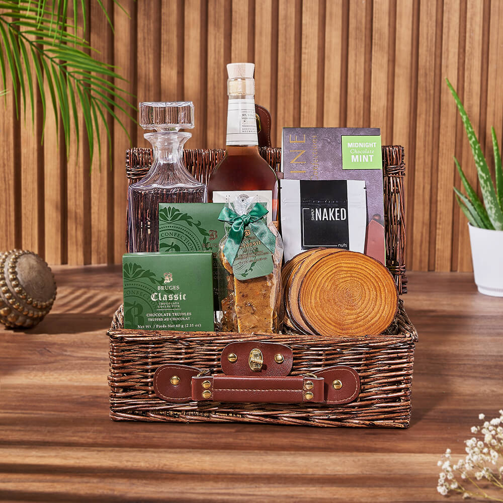 Elaborate Liquor &amp; Decanter Gift, liquor gift, liquor, decanter gift, decanter, chocolate gift, chocolate, Vancouver delivery