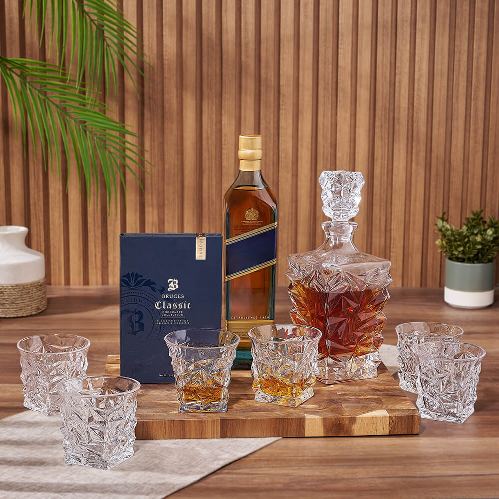 Enduring Decanter &amp; Liquor Gift Set, liquor gift, liquor, decanter gift, decanter, chocolate gift, chocolate, Vancouver delivery