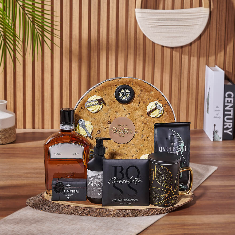 Father's Day Whiskey and Gourmet Treats Gift Set – how the gift is presented