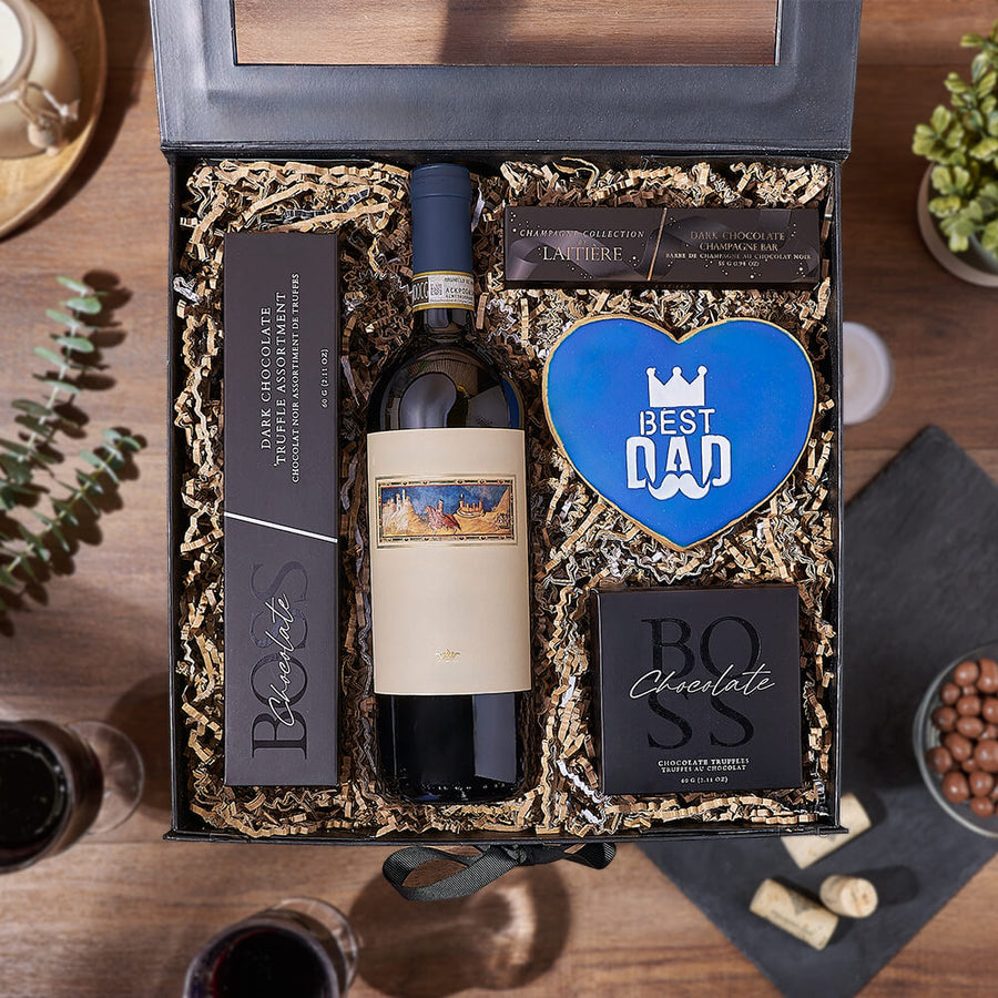 Father’s Day Wine & Sweets Box, wine gift, wine, chocolate gift, chocolate, fathers day gift, fathers day, Vancouver delivery