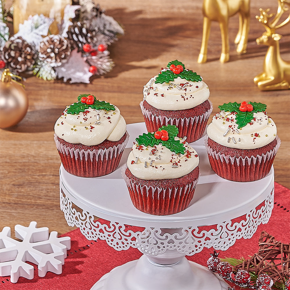 Seasonal Red Velvet Cupcakes – how the gift is presented