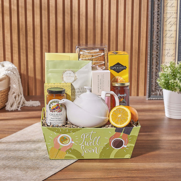 Get Well Soon Tea Gift Tray Tea gift baskets Vancouver delivery