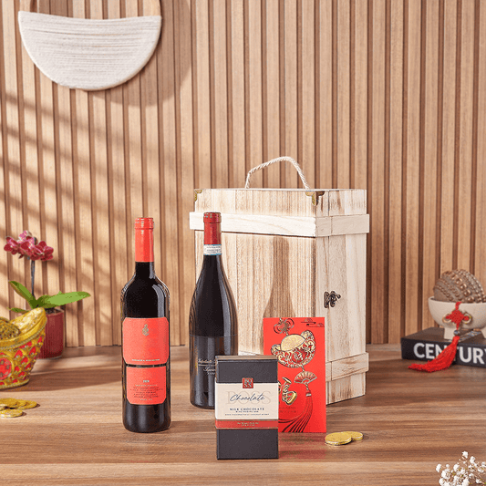 Good Fortune Wine Duo Box, wine gift, wine, chinese new year gift, chinese new year, lunar new year gift, lunar new year, Vancouver delivery