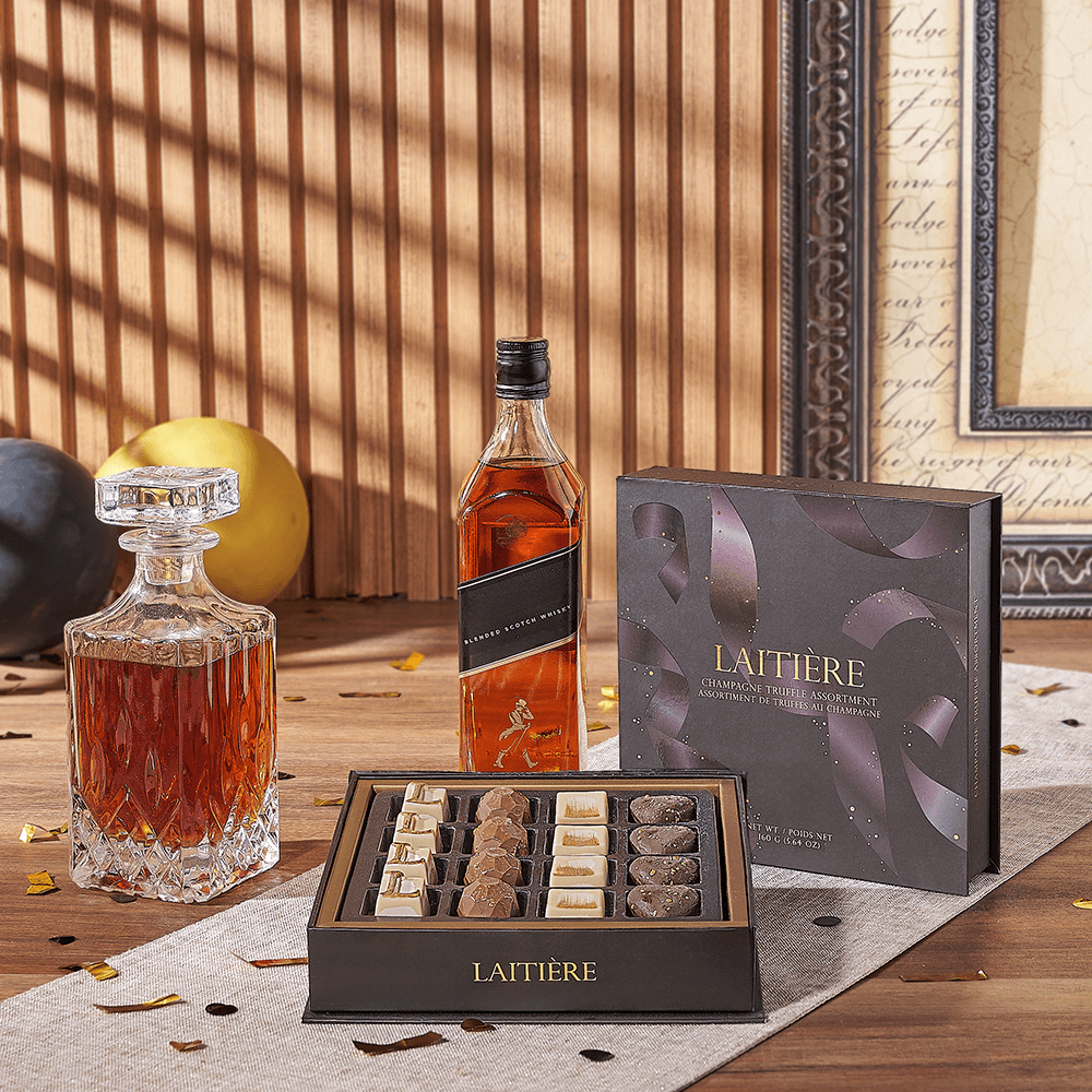 Graduation Liquor and Decanter Gift Basket – how the gift is presented