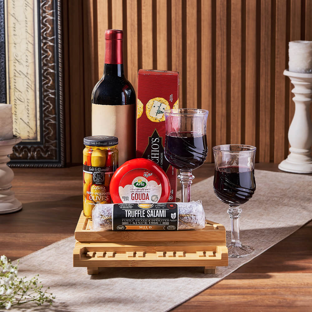 Grand Piano & Wine Gift Basket, wine gift, wine, charcuterie gift, charcuterie, cheese gift, cheese, Vancouver delivery