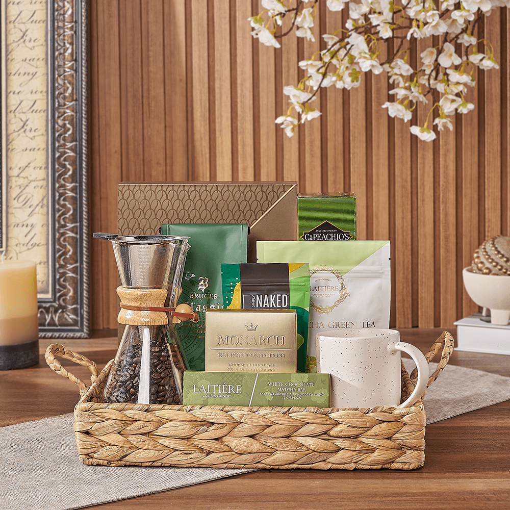 Halal Coffee and Treat Gift Basket – how the gift is presented