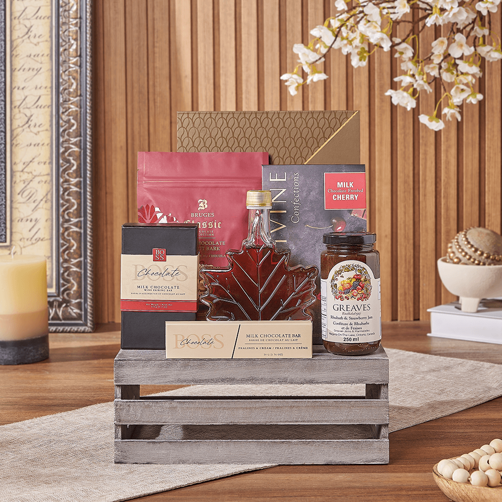 Halal Wooden Crate with Milk Chocolates – how the gift is presented