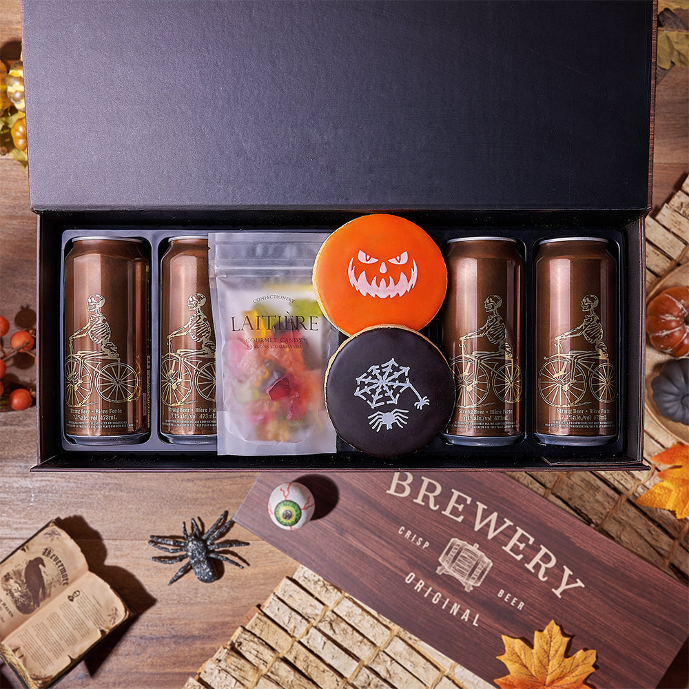 Halloween Craft Beer Gift Basket – how the gift is presented
