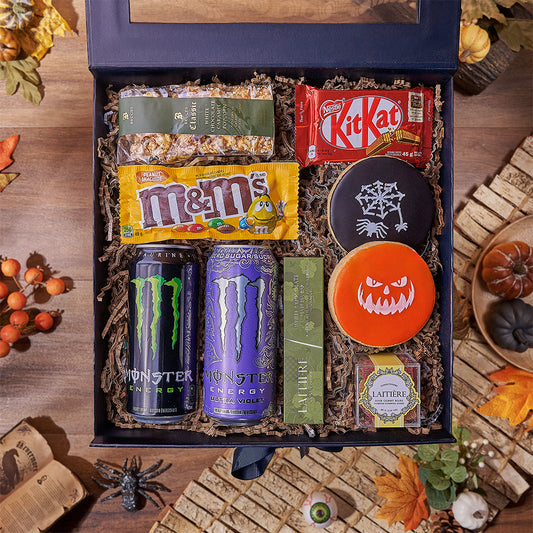 Halloween Monster Candy Box, halloween gift, halloween, candy gift, candy, energy drink gift, energy drink, Vancouver delivery