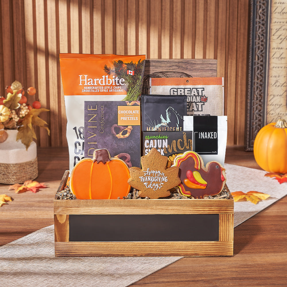 Thanksgiving Treat &amp; Cookie Basket, cookie gift, cookie, thanksgiving gift, thanksgiving, chocolate gift, chocolate, charcuterie gift, charcuterie, Vancouver delivery