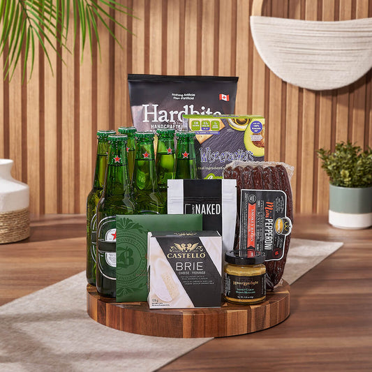 Heineken Beer & Snacks Basket, beer gift, beer, Heineken gift, Heineken, charcuterie gift, charcuterie, Vancouver delivery