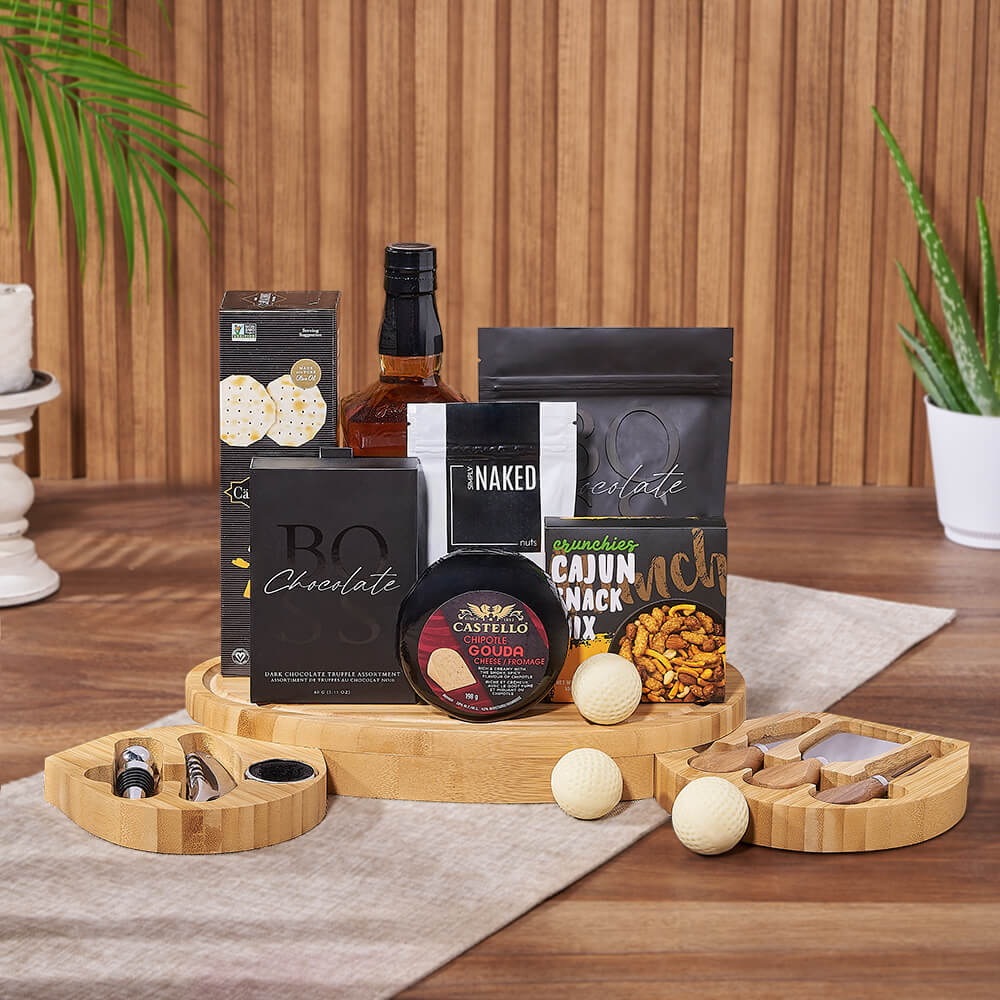 Whiskey and Cheese Board Gift Set – how the gift is presented