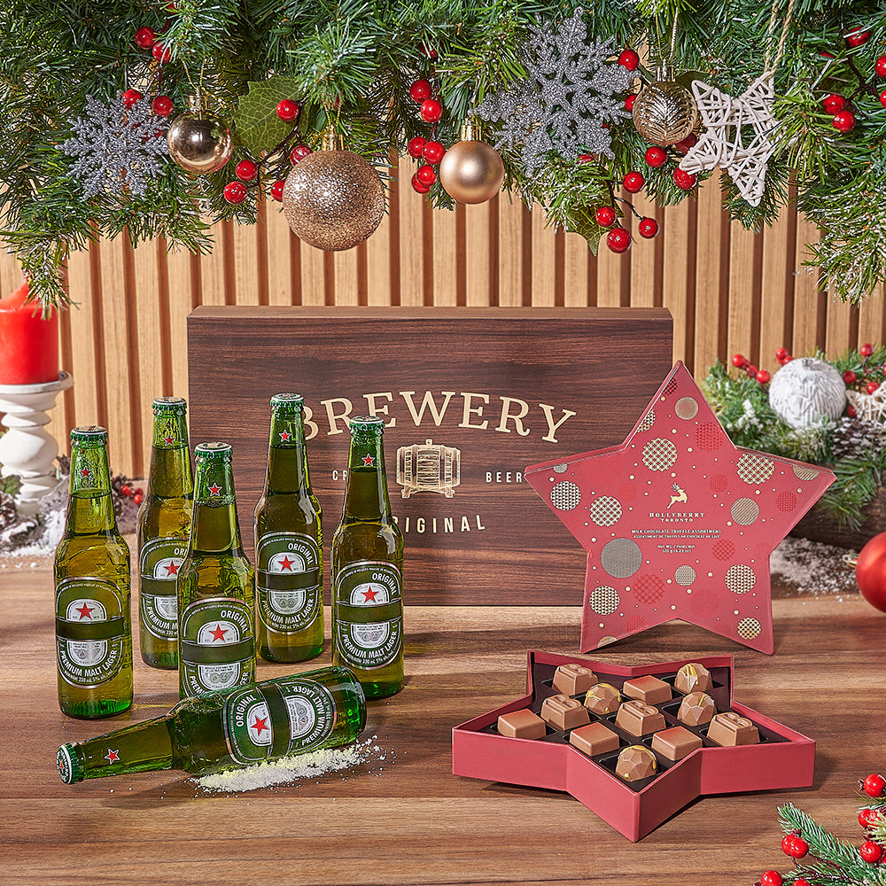 Holiday Beer &amp; Chocolates Set, beer gift, beer, chocolate gift, chocolate, christmas gift, christmas, Vancouver delivery