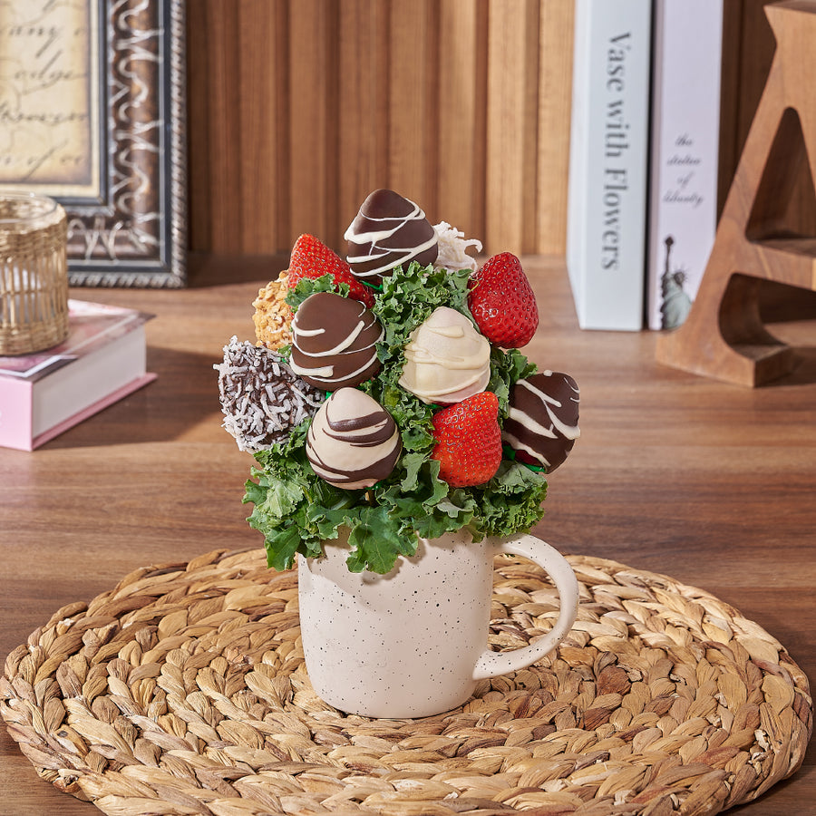 Humber Bay Chocolate Dipped Strawberries Mug, chocolate dipped strawberries gift, chocolate dipped strawberries, chocolate covered strawberries, chocolate covered strawberries gift, Vancouver delivery