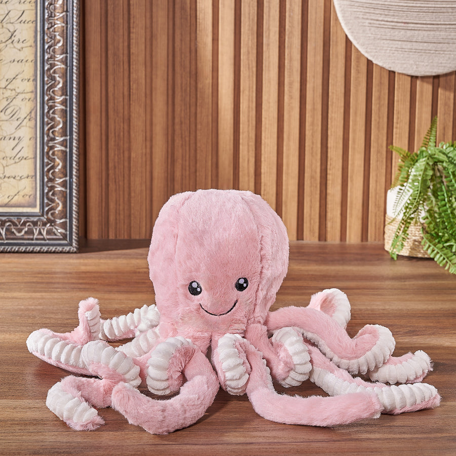 Large Pink Octopus Plush, plush gift, plush, toy gift, toy, Vancouver delivery